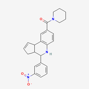 [4-(3-nitrophenyl)-3a,4,5,9b-tetrahydro-3H-cyclopenta[c]quinolin-8-yl]-piperidin-1-ylmethanone