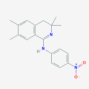 molecular formula C19H21N3O2 B399928 3,3,6,7-tetramethyl-N-(4-nitrophenyl)-4H-isoquinolin-1-amine 