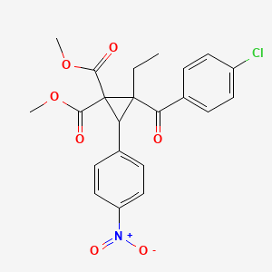 dimethyl 2-(4-chlorobenzoyl)-2-ethyl-3-(4-nitrophenyl)-1,1-cyclopropanedicarboxylate