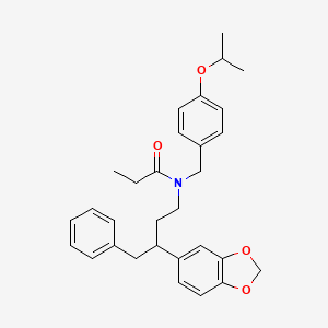 N-[3-(1,3-benzodioxol-5-yl)-4-phenylbutyl]-N-[4-(propan-2-yloxy)benzyl]propanamide