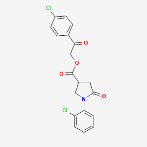 molecular formula C19H15Cl2NO4 B3999328 [2-(4-Chlorophenyl)-2-oxoethyl] 1-(2-chlorophenyl)-5-oxopyrrolidine-3-carboxylate 