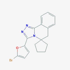 molecular formula C18H16BrN3O B399934 3-(5-Bromo-2-furyl)-5,6-dihydrospiro([1,2,4]triazolo[3,4-a]isoquinoline-5,1'-cyclopentane) 