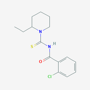 molecular formula C15H19ClN2OS B3999356 2-chloro-N-(2-ethylpiperidine-1-carbothioyl)benzamide 