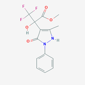 molecular formula C14H13F3N2O4 B399941 methyl 3,3,3-trifluoro-2-hydroxy-2-(5-methyl-3-oxo-2-phenyl-2,3-dihydro-1H-pyrazol-4-yl)propanoate 