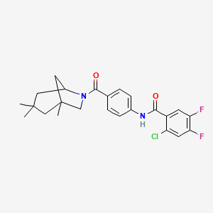 2-CHLORO-4,5-DIFLUORO-N-(4-{1,3,3-TRIMETHYL-6-AZABICYCLO[3.2.1]OCTANE-6-CARBONYL}PHENYL)BENZAMIDE