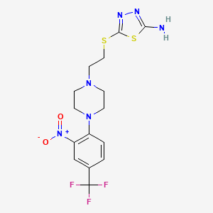 5-[(2-{4-[2-Nitro-4-(trifluoromethyl)phenyl]piperazin-1-yl}ethyl)sulfanyl]-1,3,4-thiadiazol-2-amine