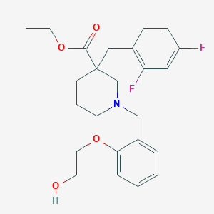 ethyl 3-(2,4-difluorobenzyl)-1-[2-(2-hydroxyethoxy)benzyl]-3-piperidinecarboxylate