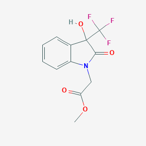 molecular formula C12H10F3NO4 B399946 methyl [3-hydroxy-2-oxo-3-(trifluoromethyl)-2,3-dihydro-1H-indol-1-yl]acetate 
