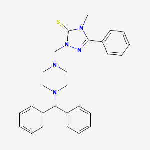 1-{[4-(Diphenylmethyl)piperazinyl]methyl}-4-methyl-3-phenyl-1,2,4-triazoline-5-thione