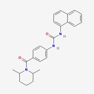 molecular formula C25H27N3O2 B3999469 1-[4-(2,6-DIMETHYLPIPERIDINE-1-CARBONYL)PHENYL]-3-(NAPHTHALEN-1-YL)UREA 