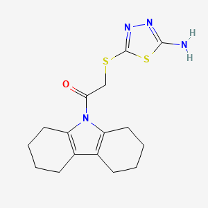 molecular formula C16H20N4OS2 B3999472 2-[(5-amino-1,3,4-thiadiazol-2-yl)sulfanyl]-1-(1,2,3,4,5,6,7,8-octahydrocarbazol-9-yl)ethanone 