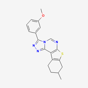 5-(3-Methoxyphenyl)-13-methyl-10-thia-3,4,6,8-tetrazatetracyclo[7.7.0.02,6.011,16]hexadeca-1(9),2,4,7,11(16)-pentaene