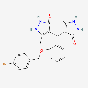 4-({2-[(4-BROMOPHENYL)METHOXY]PHENYL}(5-HYDROXY-3-METHYL-1H-PYRAZOL-4-YL)METHYL)-3-METHYL-1H-PYRAZOL-5-OL