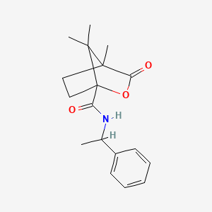 molecular formula C18H23NO3 B3999505 4,7,7-trimethyl-3-oxo-N-(1-phenylethyl)-2-oxabicyclo[2.2.1]heptane-1-carboxamide 