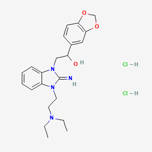 1-(1,3-benzodioxol-5-yl)-2-{3-[2-(diethylamino)ethyl]-2-imino-2,3-dihydro-1H-benzimidazol-1-yl}ethanol dihydrochloride