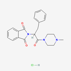 molecular formula C22H24ClN3O3 B3999538 2-[1-(4-Methylpiperazin-1-yl)-1-oxo-3-phenylpropan-2-yl]isoindole-1,3-dione;hydrochloride 