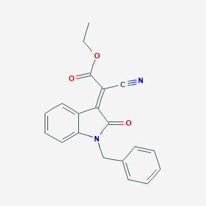 molecular formula C20H16N2O3 B399954 (E)-Cyano(1-benzyl-2-oxoindoline-3-ylidene)acetic acid ethyl ester 