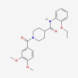 molecular formula C23H28N2O5 B3999559 1-(3,4-dimethoxybenzoyl)-N-(2-ethoxyphenyl)piperidine-4-carboxamide 