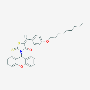 molecular formula C32H33NO3S2 B399956 5-[4-(nonyloxy)benzylidene]-2-thioxo-3-(9H-xanthen-9-yl)-1,3-thiazolidin-4-one 