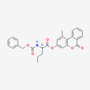 molecular formula C27H25NO6 B3999565 1-METHYL-6-OXO-6H-BENZO[C]CHROMEN-3-YL 2-{[(BENZYLOXY)CARBONYL]AMINO}PENTANOATE 