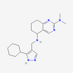 5-N-[(5-cyclohexyl-1H-pyrazol-4-yl)methyl]-2-N,2-N-dimethyl-5,6,7,8-tetrahydroquinazoline-2,5-diamine