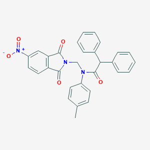 molecular formula C30H23N3O5 B399961 N-({5-nitro-1,3-dioxo-1,3-dihydro-2H-isoindol-2-yl}methyl)-N-(4-methylphenyl)-2,2-diphenylacetamide 