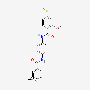 molecular formula C26H30N2O3S B3999646 N-[4-[(2-methoxy-4-methylsulfanylbenzoyl)amino]phenyl]adamantane-1-carboxamide 