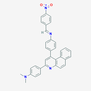 molecular formula C34H26N4O2 B399966 3-[4-(Dimethylamino)phenyl]-1-[4-({4-nitrobenzylidene}amino)phenyl]benzo[f]quinoline 