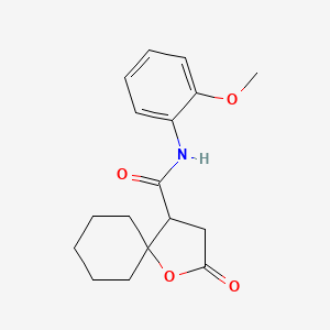 N-(2-methoxyphenyl)-2-oxo-1-oxaspiro[4.5]decane-4-carboxamide