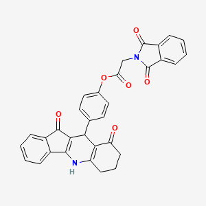 4-(9,11-dioxo-6,7,8,9,10,11-hexahydro-5H-indeno[1,2-b]quinolin-10-yl)phenyl (1,3-dioxo-1,3-dihydro-2H-isoindol-2-yl)acetate