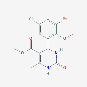 methyl 4-(3-bromo-5-chloro-2-methoxyphenyl)-6-methyl-2-oxo-1,2,3,4-tetrahydro-5-pyrimidinecarboxylate