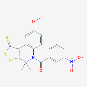 molecular formula C20H16N2O4S3 B399973 5-{3-nitrobenzoyl}-8-methoxy-4,4-dimethyl-4,5-dihydro-1H-[1,2]dithiolo[3,4-c]quinoline-1-thione CAS No. 301655-55-0