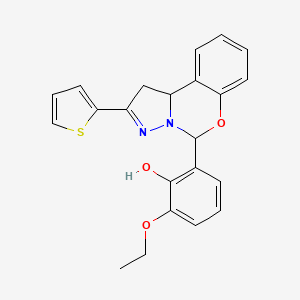 2-ethoxy-6-[2-(2-thienyl)-1,10b-dihydropyrazolo[1,5-c][1,3]benzoxazin-5-yl]phenol