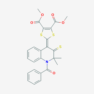 molecular formula C25H21NO5S3 B399974 Dimethyl 2-(1-benzoyl-2,2-dimethyl-3-sulfanylidenequinolin-4-ylidene)-1,3-dithiole-4,5-dicarboxylate CAS No. 258267-16-2