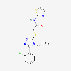 molecular formula C16H14ClN5OS2 B3999741 2-{[4-allyl-5-(2-chlorophenyl)-4H-1,2,4-triazol-3-yl]thio}-N-1,3-thiazol-2-ylacetamide 