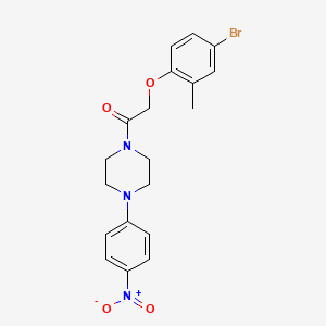 molecular formula C19H20BrN3O4 B3999761 1-[(4-bromo-2-methylphenoxy)acetyl]-4-(4-nitrophenyl)piperazine 