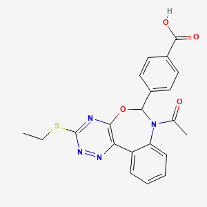 4-[7-acetyl-3-(ethylsulfanyl)-6,7-dihydro[1,2,4]triazino[5,6-d][3,1]benzoxazepin-6-yl]benzoic acid