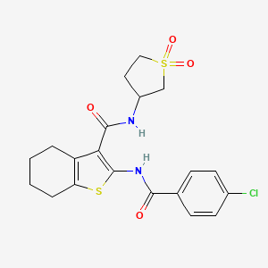 2-{[(4-chlorophenyl)carbonyl]amino}-N-(1,1-dioxidotetrahydrothiophen-3-yl)-4,5,6,7-tetrahydro-1-benzothiophene-3-carboxamide