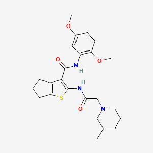 N-(2,5-dimethoxyphenyl)-2-[[2-(3-methylpiperidin-1-yl)acetyl]amino]-5,6-dihydro-4H-cyclopenta[b]thiophene-3-carboxamide