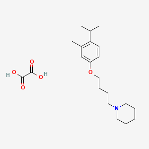 molecular formula C21H33NO5 B3999926 1-[4-(3-Methyl-4-propan-2-ylphenoxy)butyl]piperidine;oxalic acid 