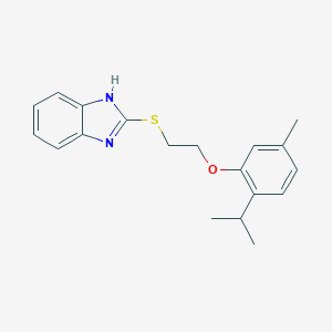 molecular formula C19H22N2OS B399995 2-{[2-(2-isopropyl-5-methylphenoxy)ethyl]sulfanyl}-1H-benzimidazole 