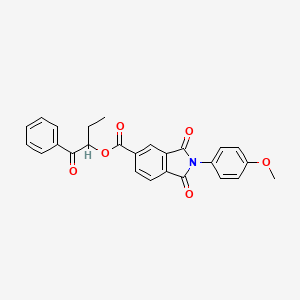 1-benzoylpropyl 2-(4-methoxyphenyl)-1,3-dioxo-5-isoindolinecarboxylate