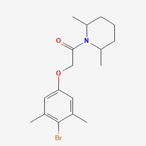 molecular formula C17H24BrNO2 B3999970 1-[(4-bromo-3,5-dimethylphenoxy)acetyl]-2,6-dimethylpiperidine 