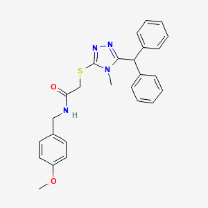 2-[(5-benzhydryl-4-methyl-1,2,4-triazol-3-yl)sulfanyl]-N-[(4-methoxyphenyl)methyl]acetamide