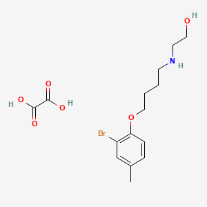 molecular formula C15H22BrNO6 B3999979 2-[4-(2-Bromo-4-methylphenoxy)butylamino]ethanol;oxalic acid 