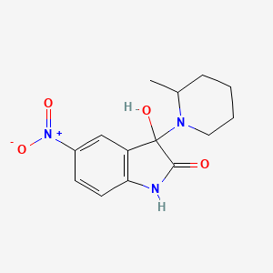 3-hydroxy-3-(2-methylpiperidin-1-yl)-5-nitro-1H-indol-2-one