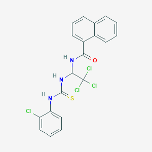 molecular formula C20H15Cl4N3OS B400000 N-(2,2,2-trichloro-1-{[(2-chloroanilino)carbothioyl]amino}ethyl)-1-naphthamide 