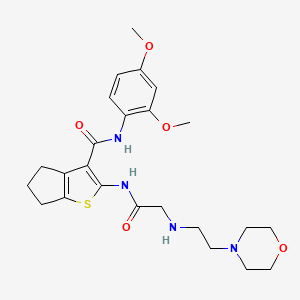 N-(2,4-dimethoxyphenyl)-2-[[2-(2-morpholin-4-ylethylamino)acetyl]amino]-5,6-dihydro-4H-cyclopenta[b]thiophene-3-carboxamide