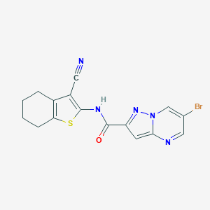 molecular formula C16H12BrN5OS B400001 6-bromo-N-(3-cyano-4,5,6,7-tetrahydro-1-benzothiophen-2-yl)pyrazolo[1,5-a]pyrimidine-2-carboxamide 