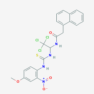 molecular formula C22H19Cl3N4O4S B400005 2-(1-naphthyl)-N-(2,2,2-trichloro-1-{[(4-methoxy-2-nitroanilino)carbothioyl]amino}ethyl)acetamide 